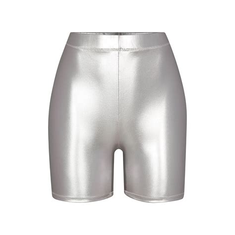 Metallic Swim Mid Waist Short Nickel Skims