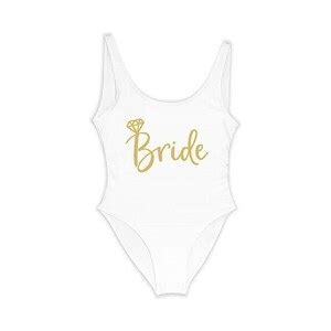 Gyios Bikini Triangolo Donna Sposa Bride Bride Gold Letter Print One Piece Costume Da Bagno