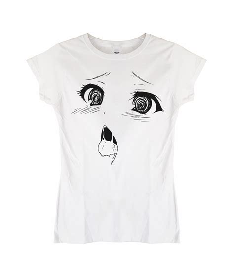 Hentai Cara Rostro Anime Polera Blanca Mujer Poleradicto Poleras Estampadas con Diseño