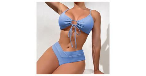 Bovn Balconette Bikini Damen Bikini Set Bralette Bikini Bademode Bandeau Keyhole High Waist