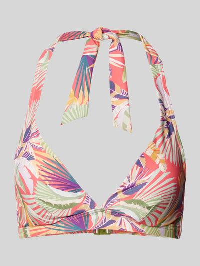 Esprit Bikini Oberteil Mit Neckholder Modell Palm Beach Koralle Melange Online Kaufen
