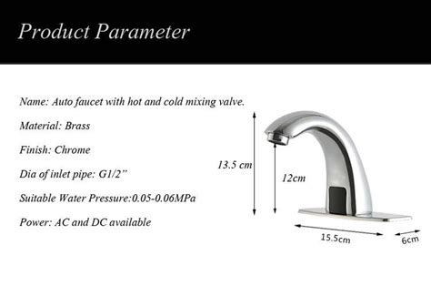 Luxury Hot Cold Bathroom Automatic Touch Free Sensor Faucets Water Saving Inductive Electric