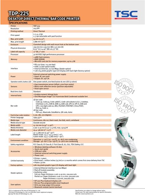 99-039A003-0004 - Tsc TDP-225 2" DT