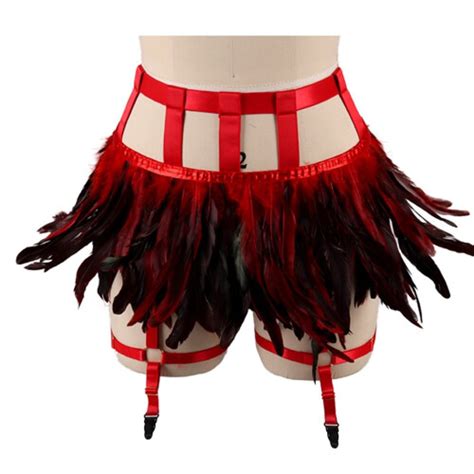 Feather Women Punk Goth Bondage Harness Bra Burning Man Sexy Lingerie Adjustable Body Harness