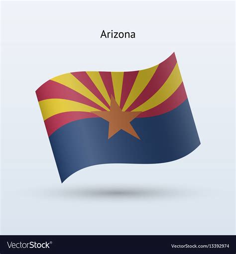 State Of Arizona Flag Waving Form Royalty Free Vector Image