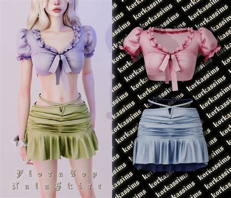 Flora Top Nala Skirt Korkassims Sims Sims Mods Clothes Sims