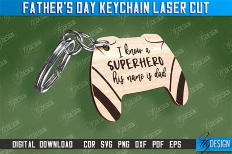 Fathers Day Keychain Laser Cut Design Graphic By Flydesignsvg