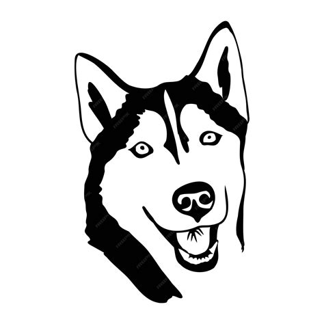 Premium Vector Husky Isolated On White Background Stencil Dog Silhouette