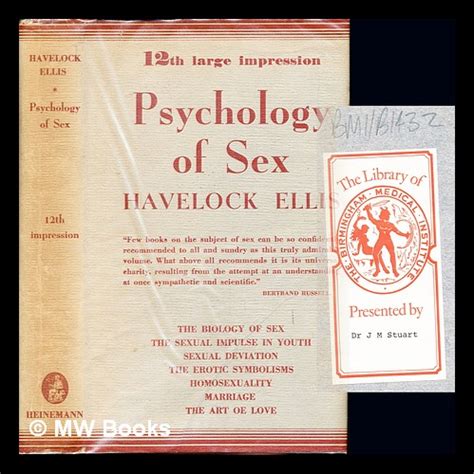 Psychology Of Sex Havelock Ellis By Ellis Havelock 1859 1939 1948 12th Edition MW Books