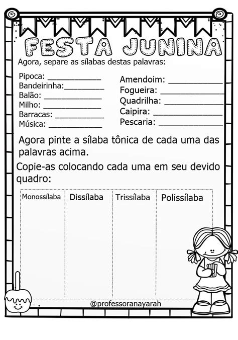 Atividades Festas Juninas 3 Ano