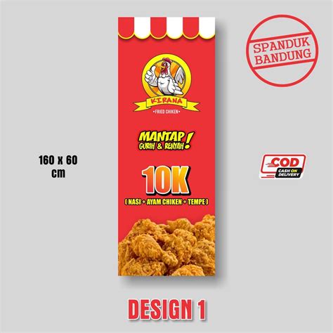 Jual SPANDUK FRIED CHICKEN BANNER CHICKEN Ukuran 60 X 160 Cm