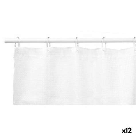 Cortina De Ducha Puntos Blanco Poliéster 180 X 180 Cm 12 Unidades con