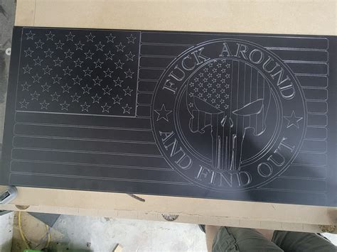 FUCK Around And Find Out Punisher Skull USA American Flag Aluminum CNC Etsy