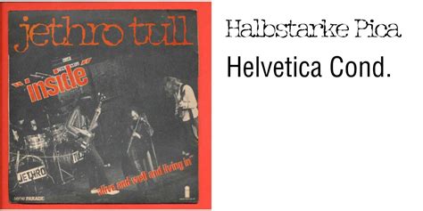 Jethro Tull “inside” French Single Cover Fonts In Use