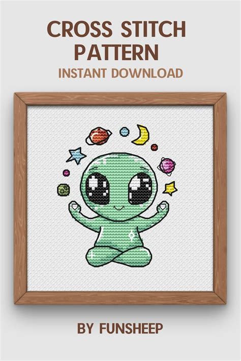 Space Cross Stitch Pattern Pdf Alien Galaxy Cross Stitch Etsy Cross