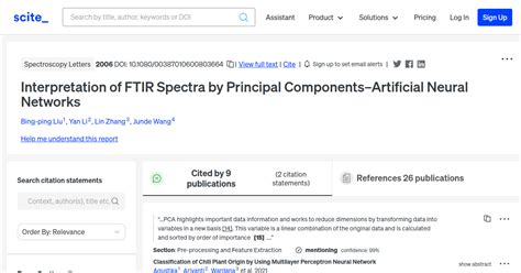 Interpretation of FTIR Spectra by Principal Components–Artificial ...