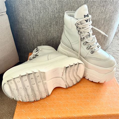 Naked Wolfe Women S White Boots Depop