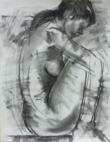 Original Charcoal Drawing Female Nude X Modernist By G Freeman Us