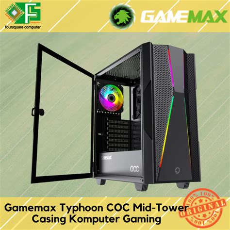 Jual PC Casing Gaming Gamemax Typhoon COC Case CPU Komputer Mid Tower