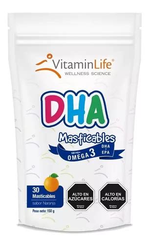 Dha 30 Masticables Sabor Naranja Vitamin Life MercadoLibre