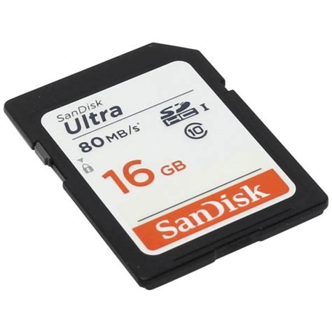 Купить Карта памяти SanDisk 16Gb SanDisk SDHC Ultra 80 Class 10 ...
