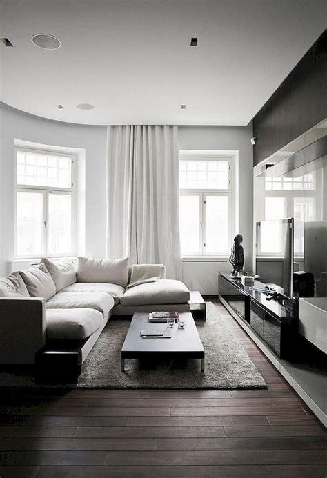 Minimalist Living Room Idea - The MAN | Dark living rooms, Living room ...