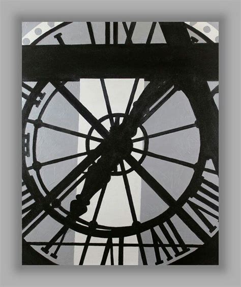 Black And White Clock Art