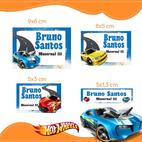 Arquivo Digital Etiqueta Escolar Hot Wheels Elo7