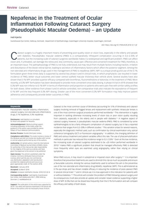 PDF Nepafenac In The Treatment Of Ocular Inflammation Following