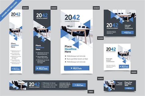 Premium Vector Corporate Web Banner Template In Multiple Sizes