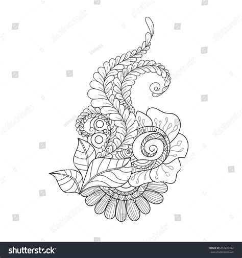 Decorative Art Flowers Zentangle Floral Pattern Stock Vector Royalty Free 453427342 Shutterstock