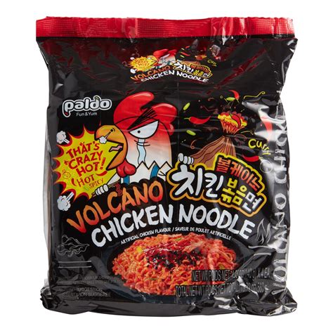 Paldo Volcano Hot and Spicy Chicken Instant Noodles 4 Pack | Spicy