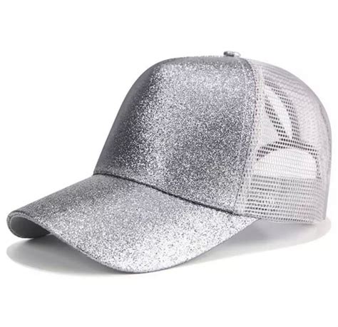 High Ponytail Glitter Baseball Hats For Women Messy Bun Etsy