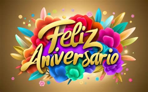 Premium Ai Image Text Feliz Aniversario In Large Letters In Gold