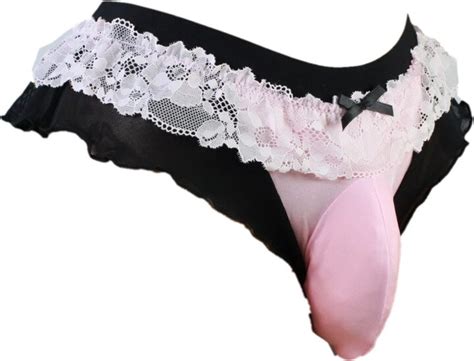 Aishani Sissy Pouch Panties Men S Lace Thong G String Bikini Briefs Hipster Hot Underwear Sexy