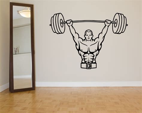 Wall D Cor Wall Decals Murals Bodybuilder Gym Fitness Coach Sport