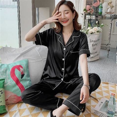 Ensemble Pyjama Manches Longues En Satin Et Soie Pour Femme Pi Ces Lingerie Sexy V Tements