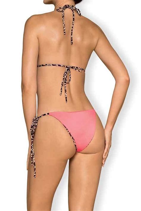 Neckholder Wende Bikini In Rosa Leopard Von Obsessive