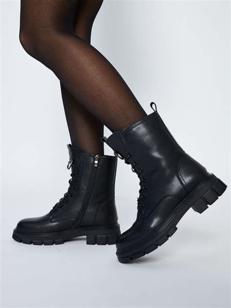 Ботинки Девочки Женский Naked Diamond черный размер Зима Молния Каблук платформа Россия