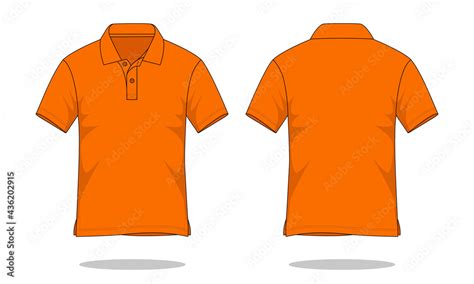 Orange Short Sleeve Polo Shirt Template Vector On White Background