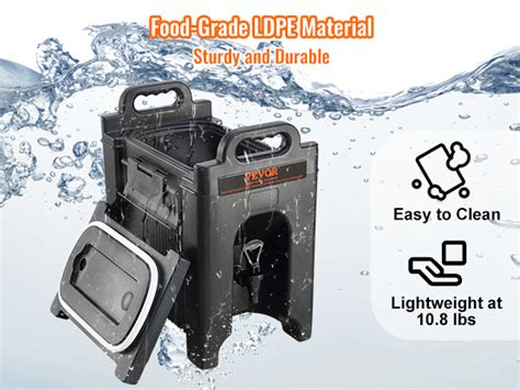Vevor Insulated Beverage Dispenser L Food Grade Ldpe Hot And Cold Beverage Server Thermal