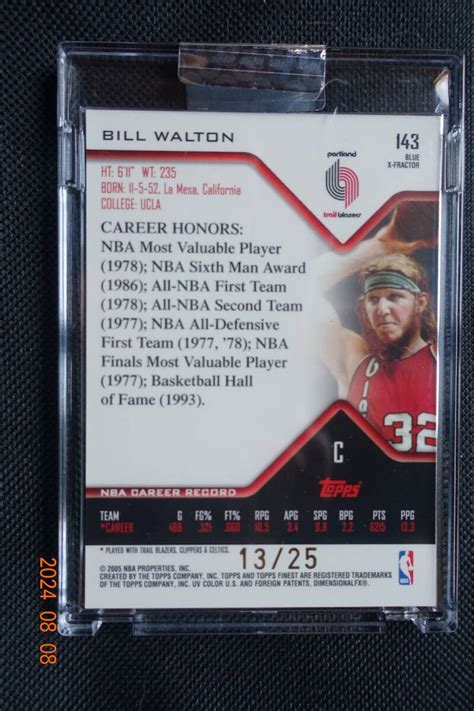 Yahoo Bill Walton Topps Finest No Blue