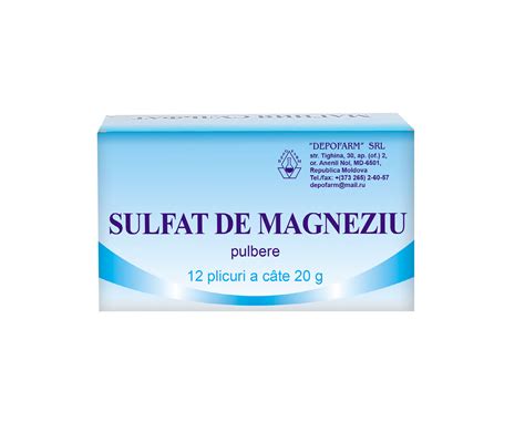 Магния сульфат, порошок (Sulfat de magneziu, Depofarm) 20 г - 1 пакетик