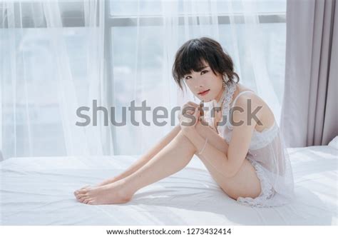 Sexy Woman White Lingerie On Bed Stock Photo Shutterstock