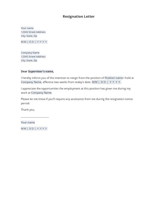 Basic Resignation Letter Template In 2023 Job Resignation, 48% OFF