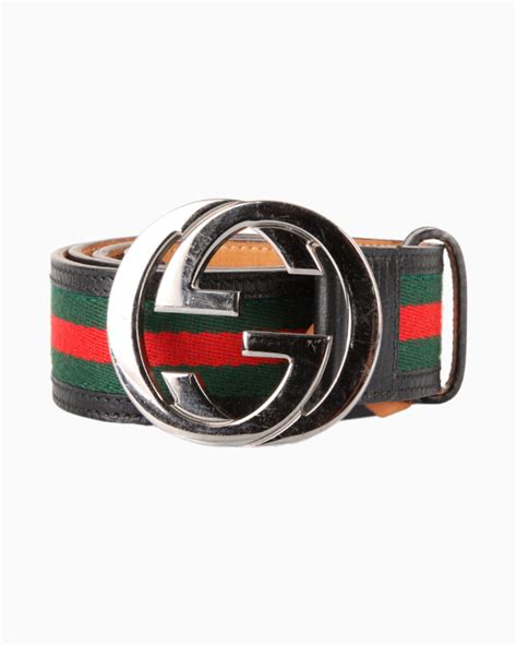 Cinto Gucci Original Interlocking G Web Preto Feminino