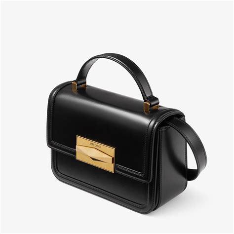 Diamond Tophandle Black Box Calf Leather Top Handle Bag Autumn