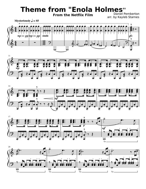 Download And Print In Pdf Or Midi Free Sheet Music For Themes From