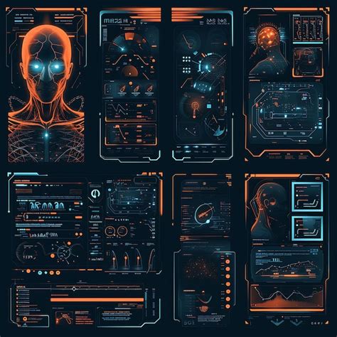 Premium Photo Colorful Cyberpunk Augmentation Surgery Screens Panel