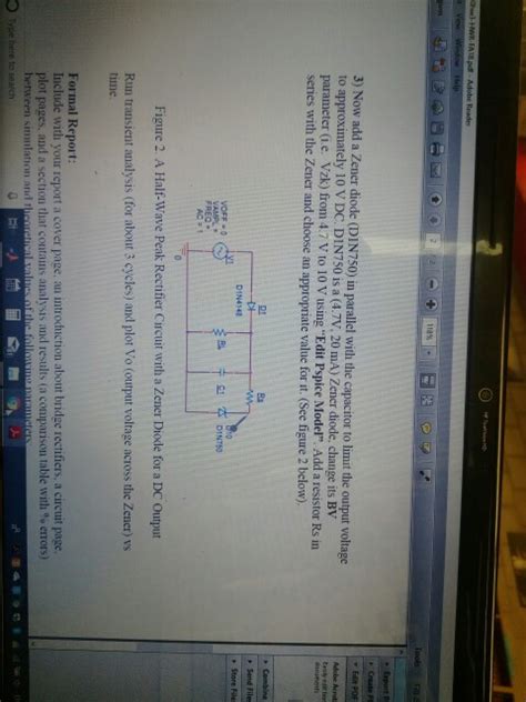 Solved Part A Theoretical Design A Half Wave Peak Rectifier Chegg